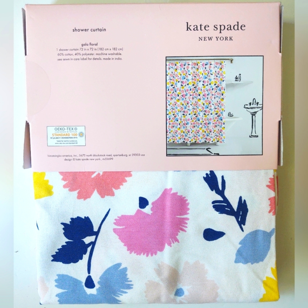 🎁Kate Spade New York Gala Floral Shower Curtain - 72" x 72"